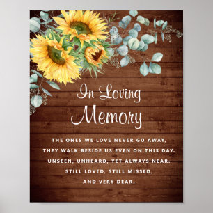 Sunflowers Eucalyptus Rustic Wedding Memorial Sign