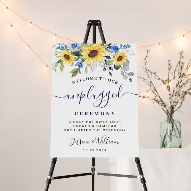 Sunflowers Eucalyptus Unplugged Wedding Ceremony Foam Board (Creator Uploaded)