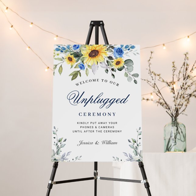 Sunflowers Eucalyptus Unplugged Wedding Ceremony Foam Board (Creator Uploaded)