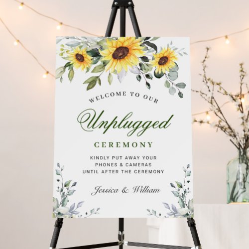 Sunflowers Eucalyptus Unplugged Wedding Ceremony Foam Board