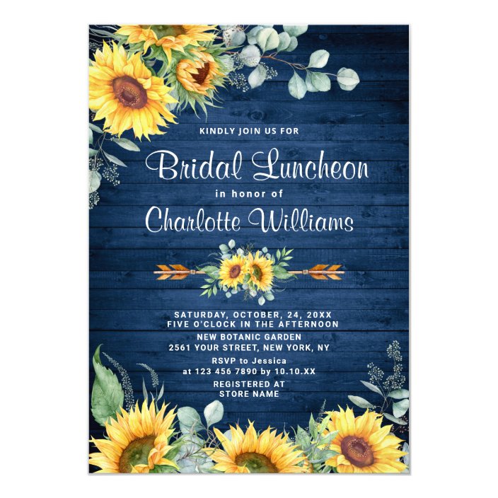 Download Sunflowers Eucalyptus Watercolor Bridal Luncheon ...