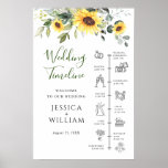 Sunflowers Eucalyptus Wedding Day Timeline Poster<br><div class="desc">Sunflowers Eucalyptus Wedding Day Timeline Poster.
The default size is 8 x 10 inches,  you can change it to a larger size. 
For further customization,  please click the "customize further" link and use our design tool to modify this template.
If you need a help,  contact me,  please.</div>