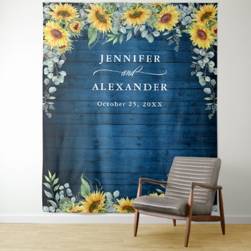 Sunflowers Eucalyptus Wedding Photo Booth Backdrop