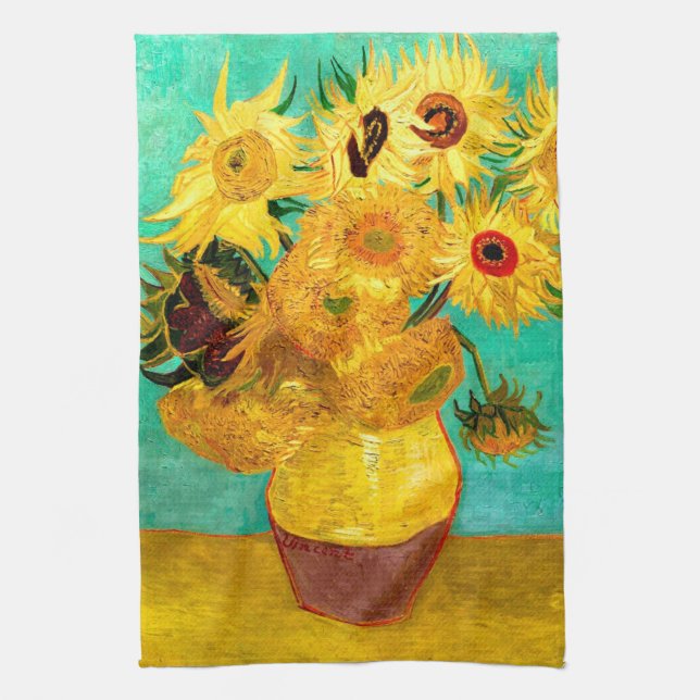 Sunflowers (F455) Van Gogh Fine Art Towel (Vertical)