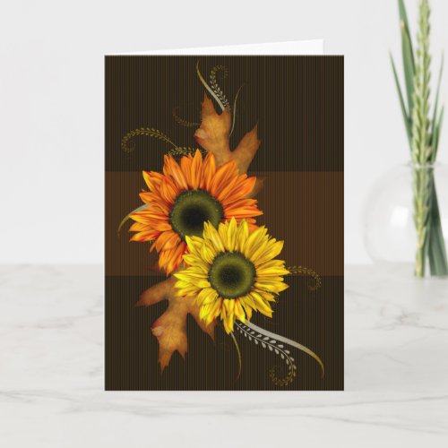 Sunflowers Fall Season Blank Greeting Card