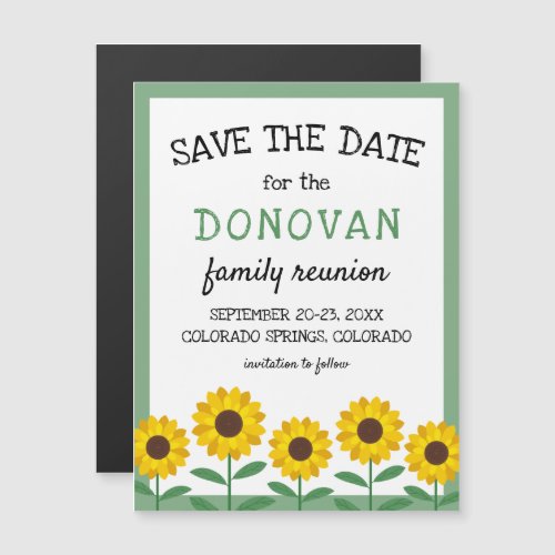 Sunflowers Family Reunion Save the Date Magnetic Invitation