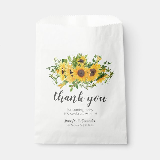 Sunflowers Favor Bags (Front)