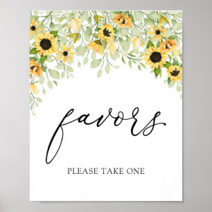 Sunflowers Favors Sign