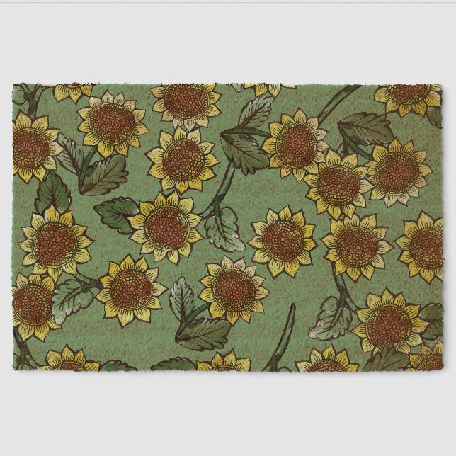 Sunflowers                                         fiber doormat (Front)