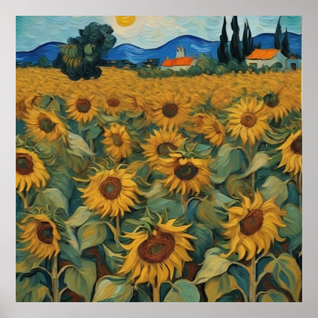 sunflowers field Póster Poster (Front)