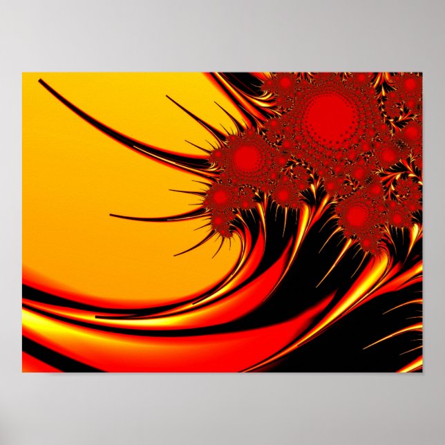 Sunflowers Fine Fractal Art Poster (Front)