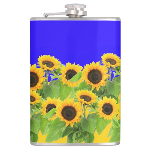 Sunflowers Flask Ukrainian Flag Colors