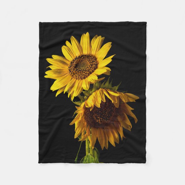 Sunflowers  fleece blanket (Front)