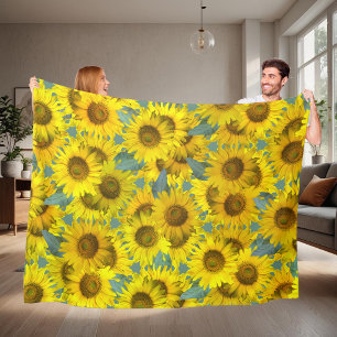 Sunflowers fleece blanket