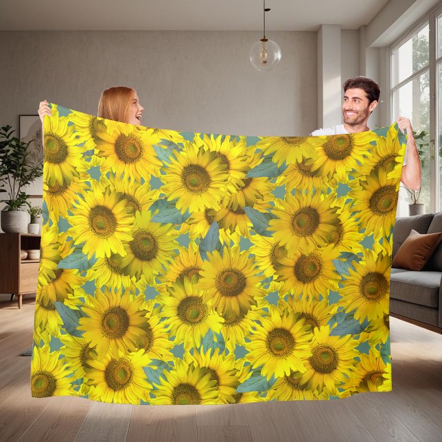 Sunflowers  fleece blanket (Creator Uploaded)