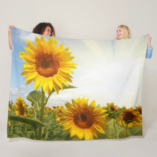 SUNFLOWER MEADOW Floral Flower Tapestry Afghan Throw ...