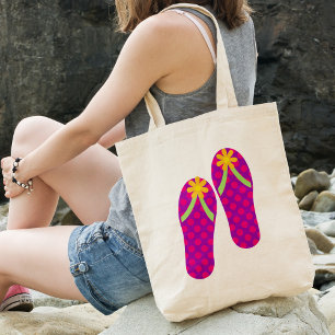 Sunflowers Flip Flops Tote Bag