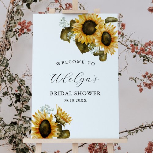 Sunflowers Floral Bridal Shower Welcome Sign