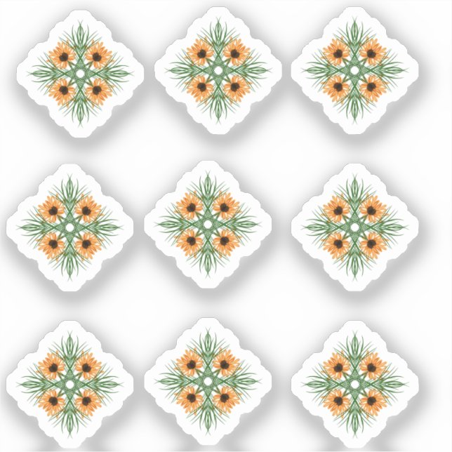 Sunflowers Floral Hand Drawn Doodle Sticker Set (Front)