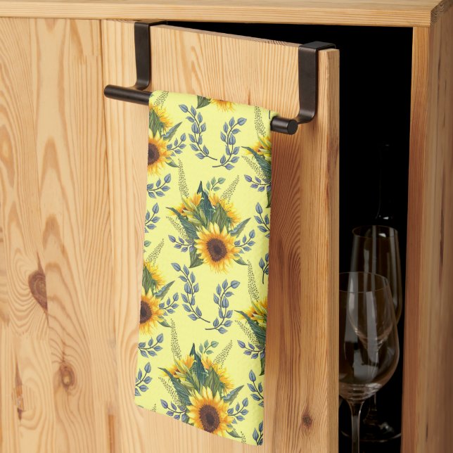 Sunflowers Floral  Kitchen Towel (Thirds Fold)