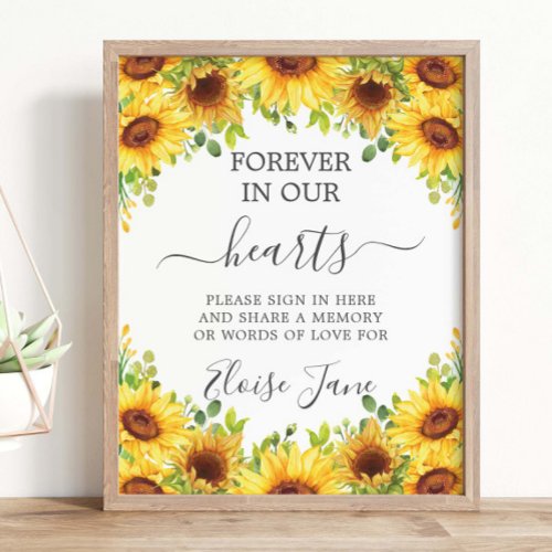 Sunflowers Floral Memorial Funeral Memory Table