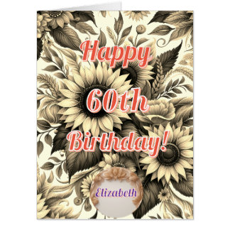 Sunflowers Floral Personalized Card