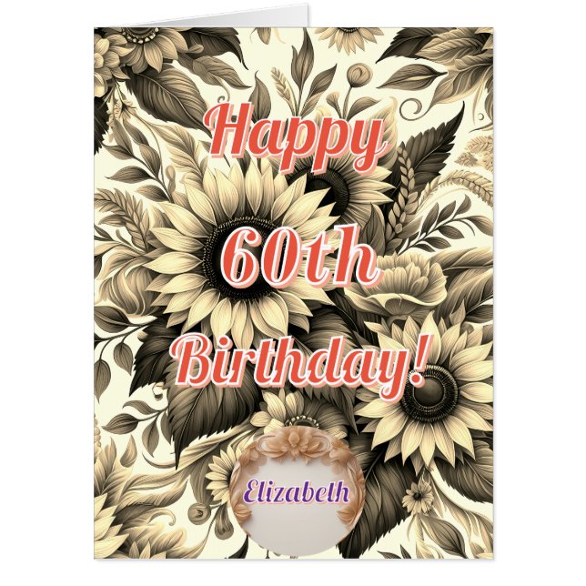 Sunflowers Floral  Personalized  Card (Front)