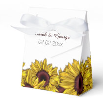 sunflowers floral personalized wedding favor boxes