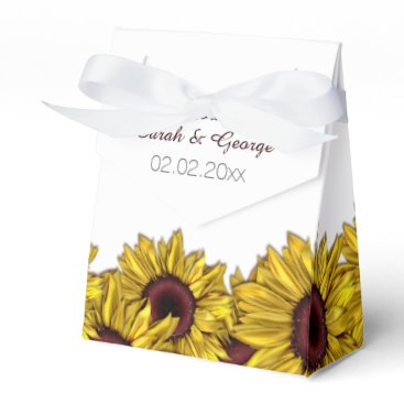 sunflowers floral personalized wedding favor boxes