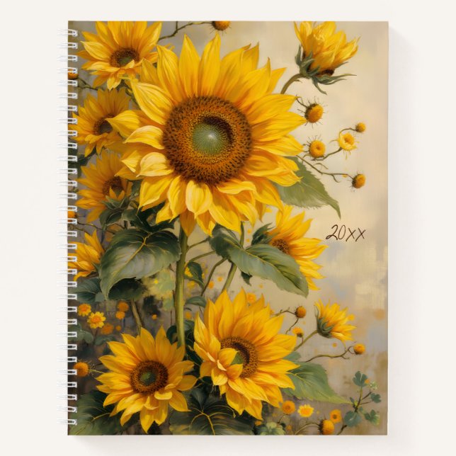 Sunflowers Floral Spiral-bound Journal Botanical  (Front)