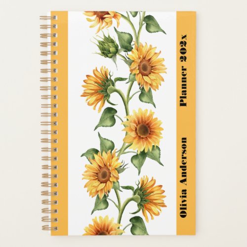 Sunflowers Floral Weekly Monthly 2024 Planner