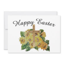 Sunflowers floral with cross Easter Holiday