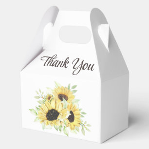 Sunflowers Floral Yellow Thank You Country Wedding Favor Boxes