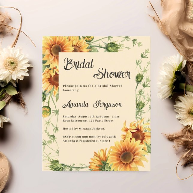 Sunflowers florals Bridal Shower invitation (Creator Uploaded)