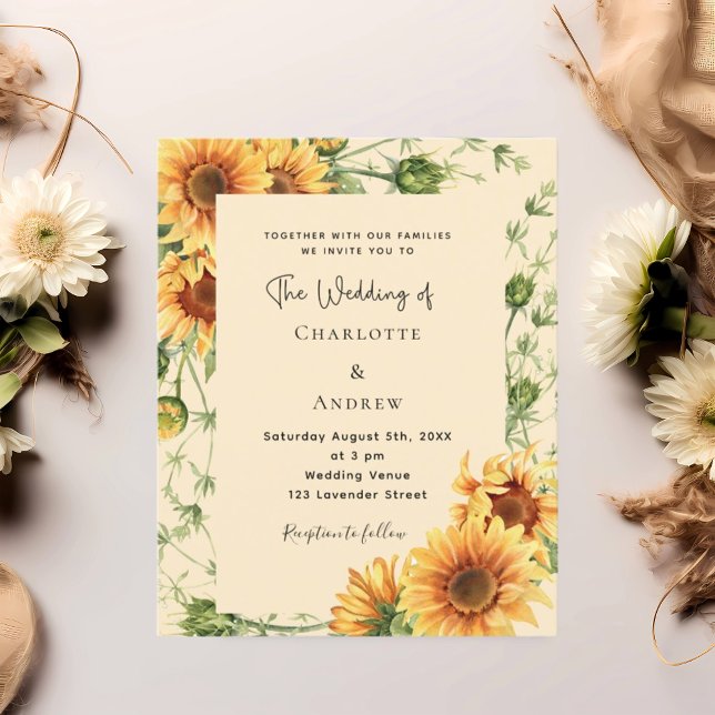 Sunflowers florals wedding invitation (Creator Uploaded)