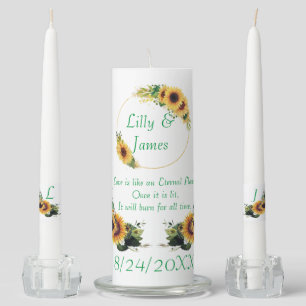Sunflowers Flowers Floral Couple Ceremony Wedding Unity Candle Set
