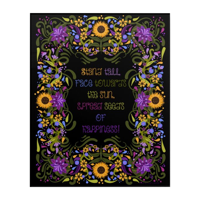 Sunflowers Folk Art | Be Like a Sunflower (Front)