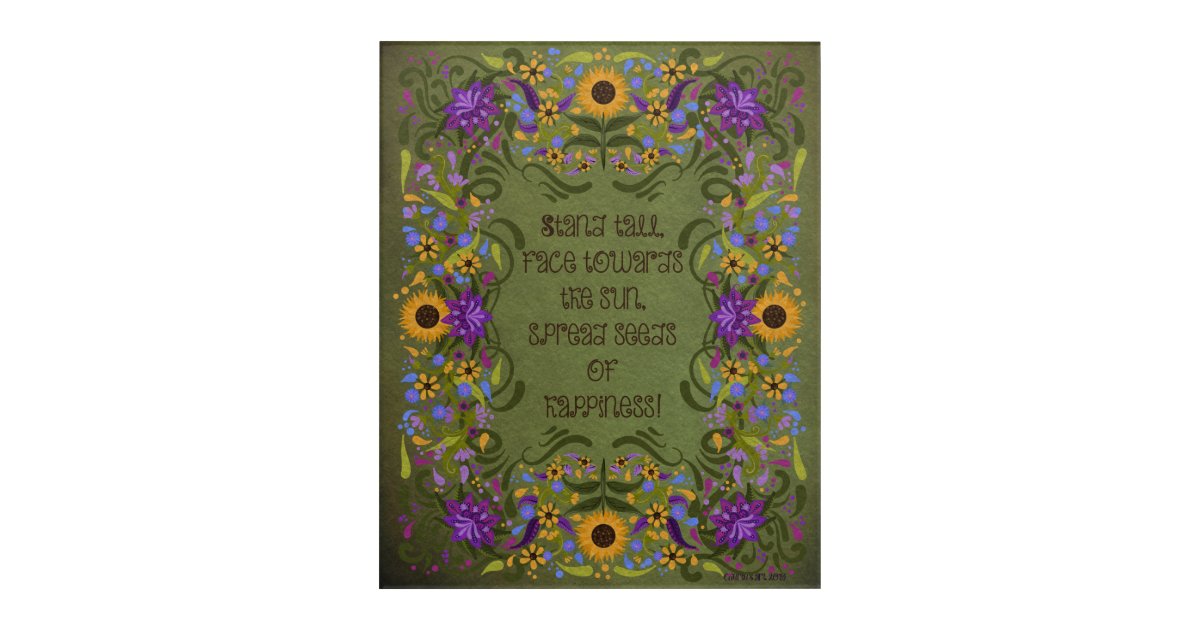 Sunflowers Folk Art | Be Like the Sunflower | Zazzle