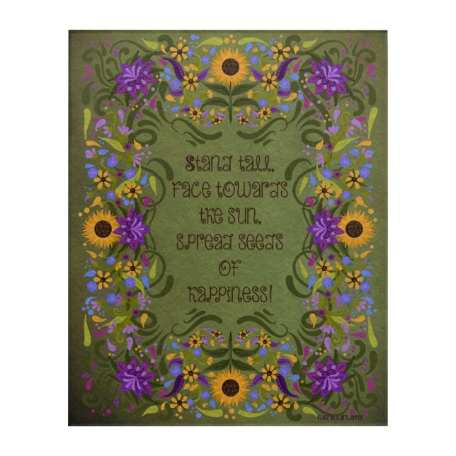 Sunflowers Folk Art | Be Like the Sunflower (Front)