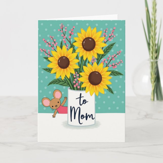 Sunflowers For Mom Greeting Card (Front)