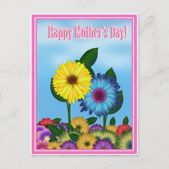 Sunflowers for Mom On Mother's Day Postcard (Front)