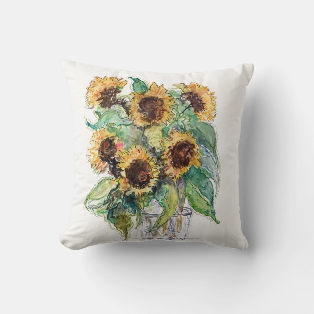 Sunflowers for Peace Throw Pillow (Front)