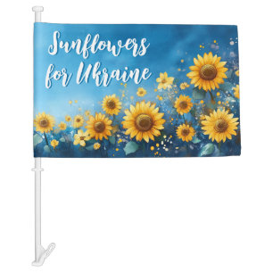 Sunflowers for Ukraine Car Flag