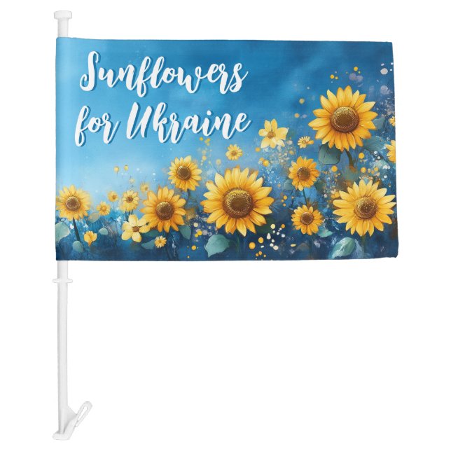 Sunflowers for Ukraine Car Flag (Front)