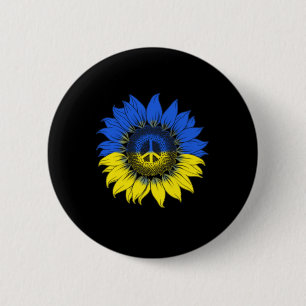 Sunflowers For Ukraine Peace Button