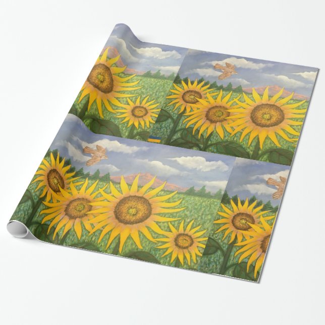 Sunflowers for Ukraine  Wrapping Paper (Unrolled)