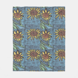 Sunflowers Forever - Kids Art for CHOC  Fleece Blanket