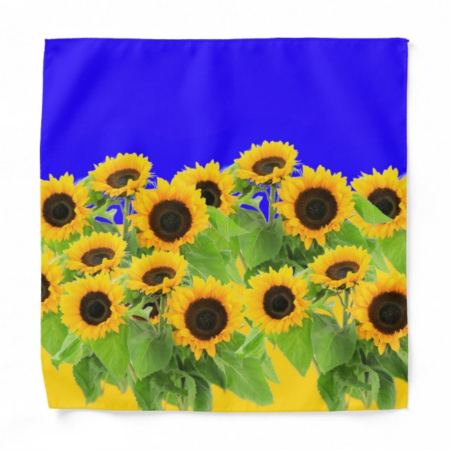 Sunflowers - Freedom Ukraine Peace Ukrainian Flag  Bandana (Front)