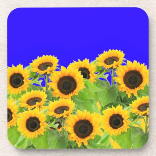 Sunflowers _ Freedom Ukraine Peace Ukrainian Flag  Beverage Coaster