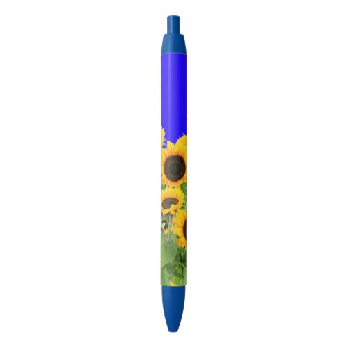 Sunflowers _ Freedom Ukraine Peace Ukrainian Flag  Blue Ink Pen